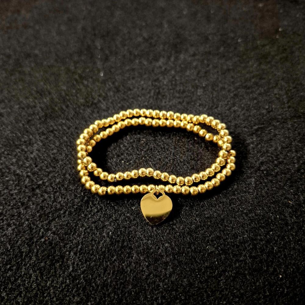 ADORNIA Heart Ball Bracelet Set